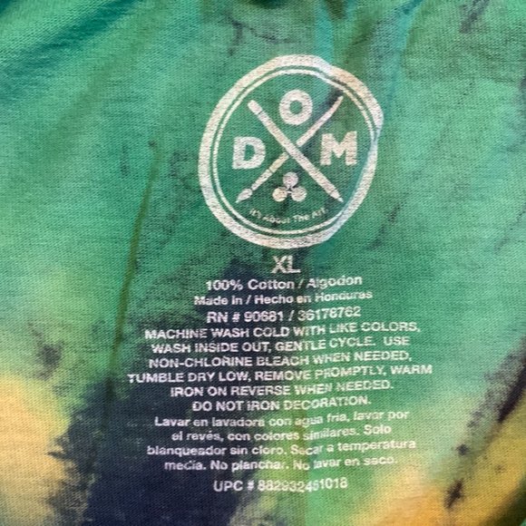 DOM Mens Tie Dye Pawsitive Vibes Reggae Cat Graphic T-Shirt Size XL - Picture 4 of 6